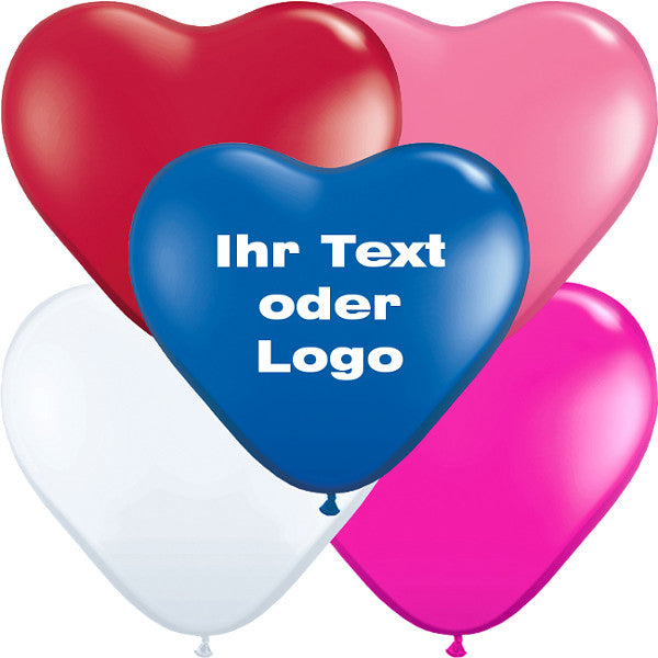 Latex Balloons Heart Balloons with Printing (1-Color Print)