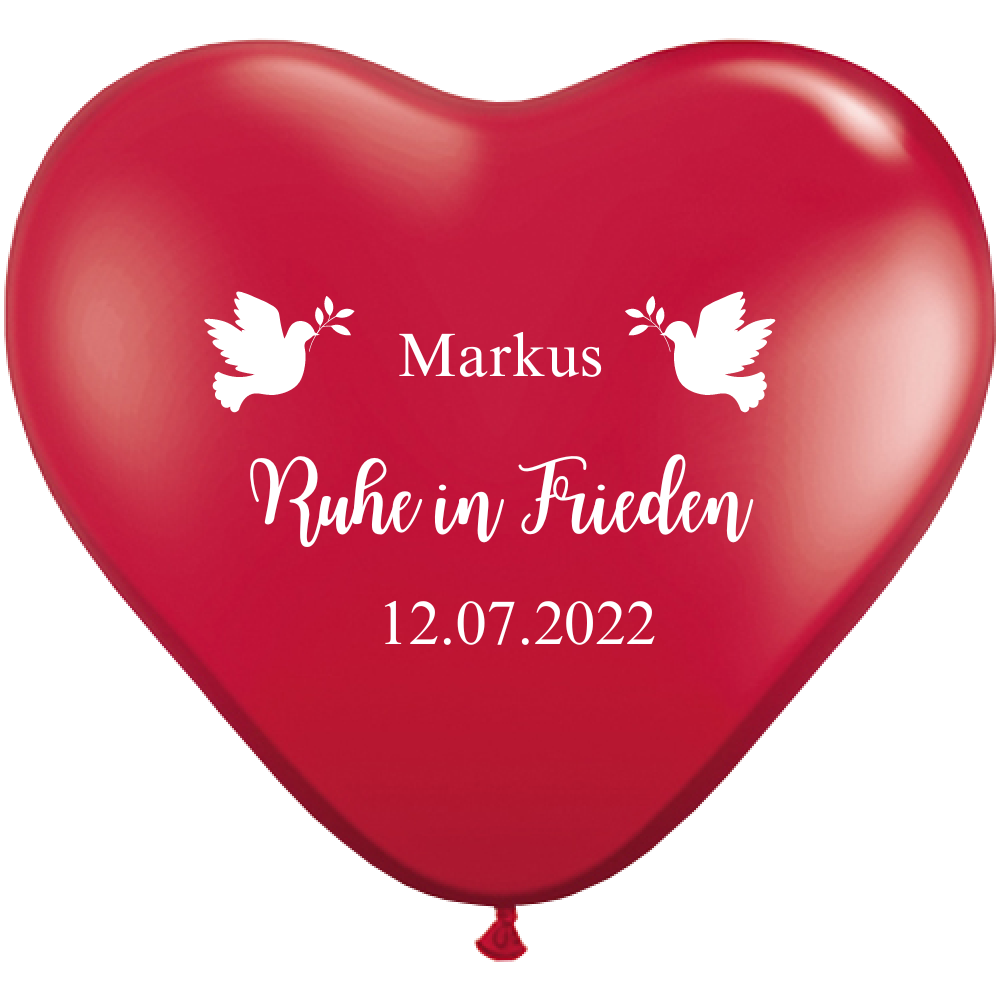 Mourning Heart Balloons – "Rest in Peace"