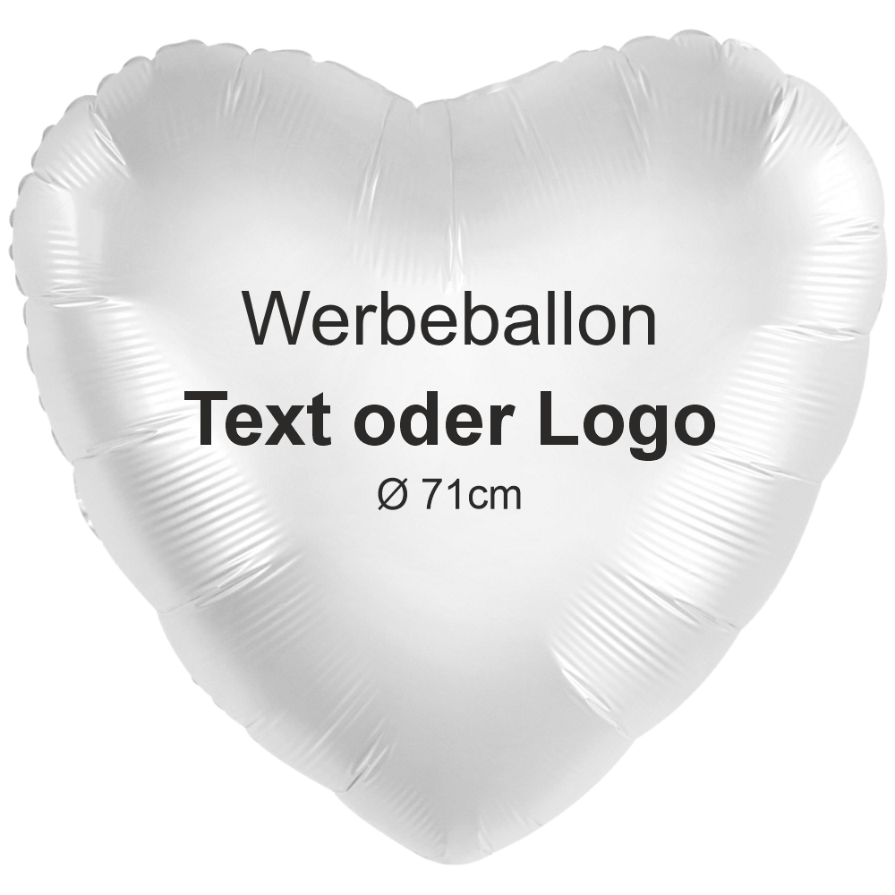 Print foil balloons - Heart Satin White - Ø 71cm