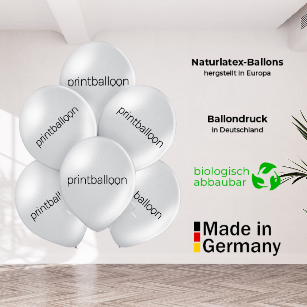 Latexballons Metallicfarben bedrucken (1-farbiger Druck)