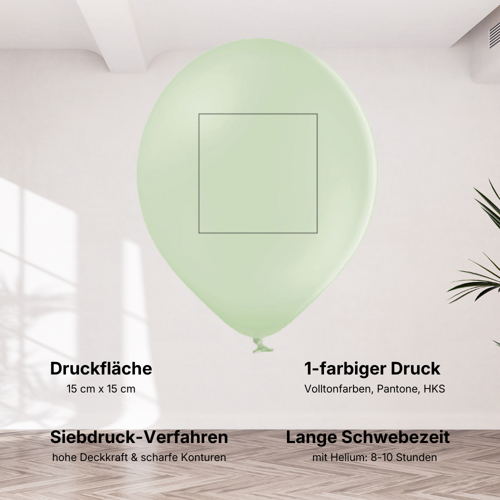Print latex balloons in soft colors (1-color print)