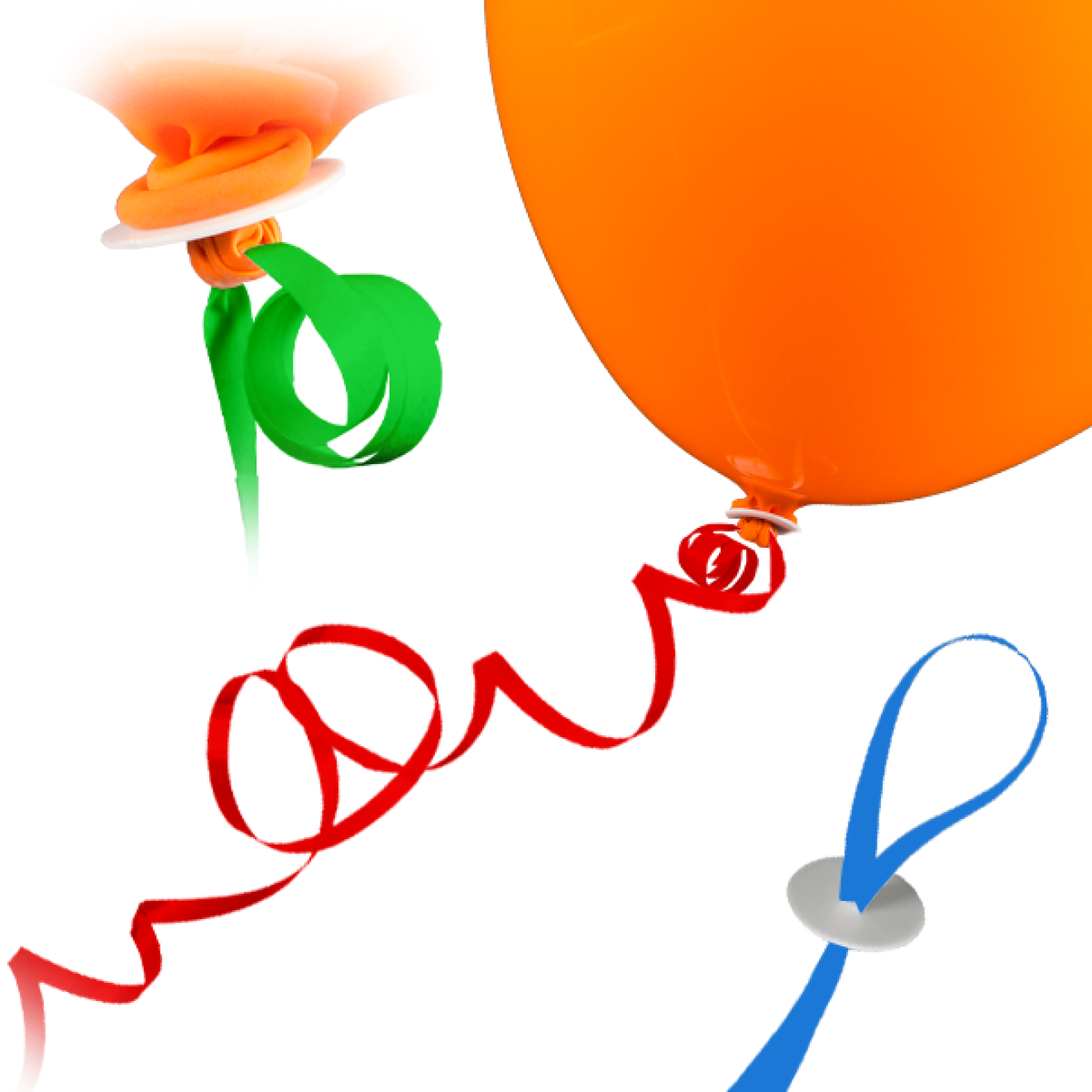 100 Balloon Fasteners Helium - Mixed Colors