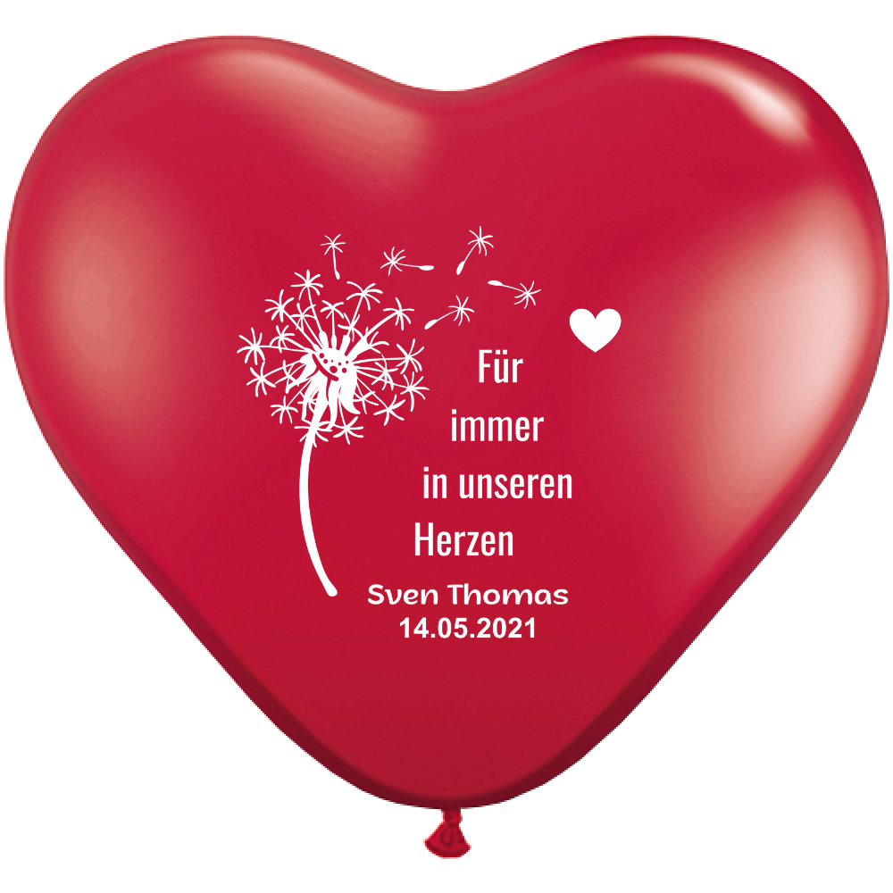 Funeral Heart Balloons – "Forever in Our Hearts"