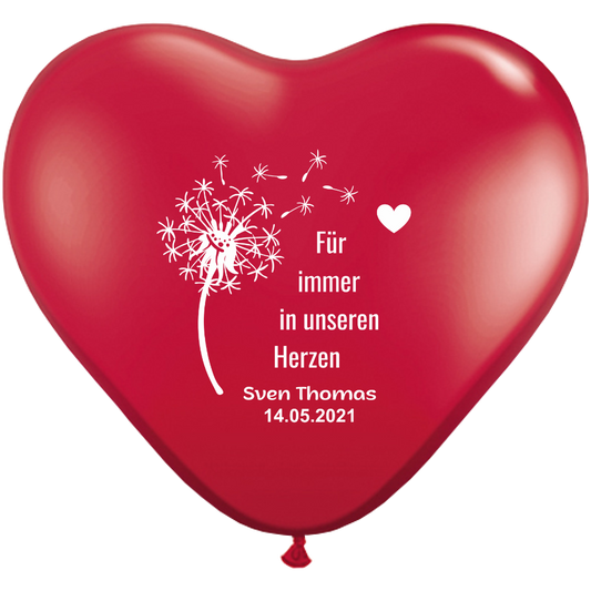 Trauer Herzballons – „Für immer in unseren Herzen“