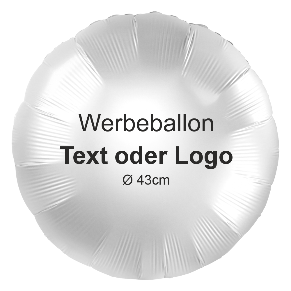 Folienballons bedrucken - Rund Satin Weiß - Ø 43cm