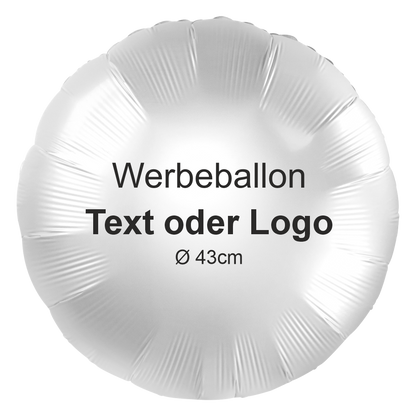Folienballons bedrucken - Rund Satin Weiß - Ø 43cm
