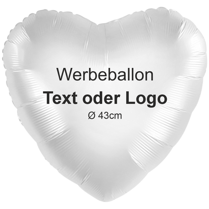 Foil Balloons with Print - Heart Satin White - Ø 43cm