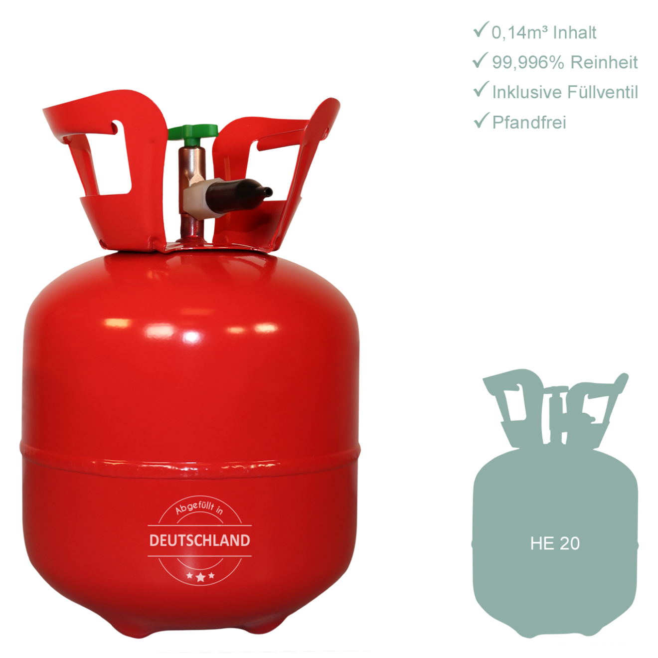 1 Helium tank 20 - Helium for balloons - 0.14m³