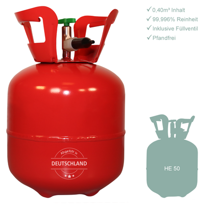 1 Helium Tank 50 - Helium for Balloons - 0.40m³