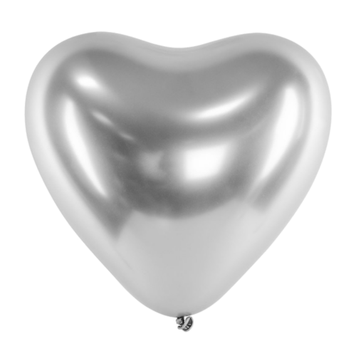 Herzballon Glossy Silber