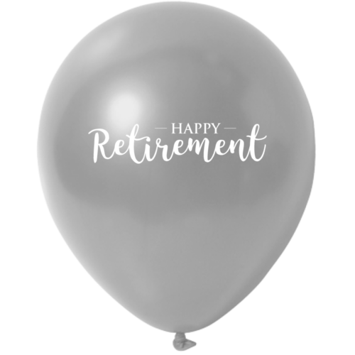 Luftballon Silber - Happy Retirement