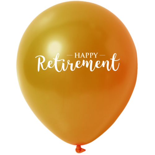 Luftballon Gold - Happy Retirement